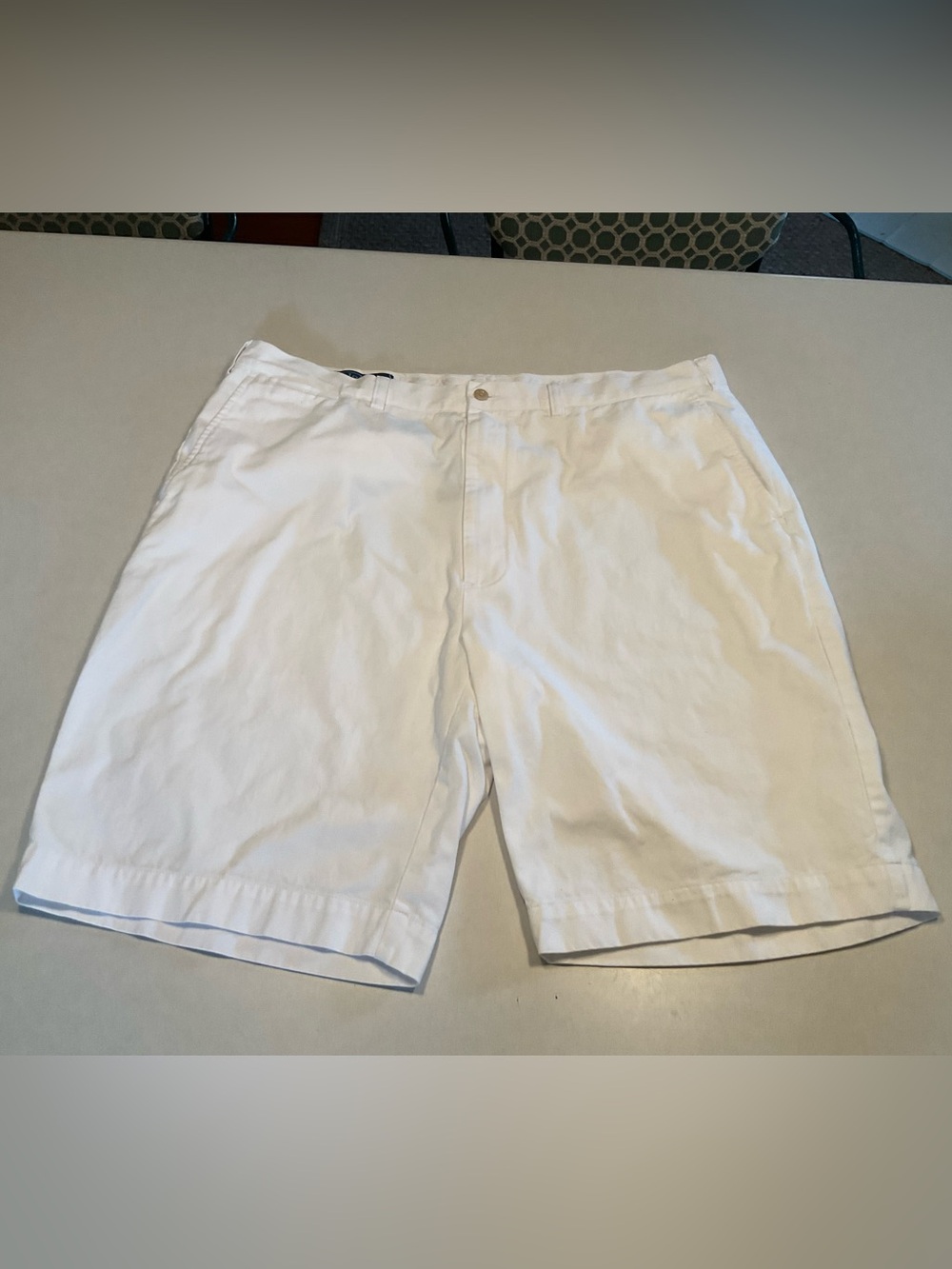Polo Ralph Lauren white chino shorts, featuring a classic flat-front design